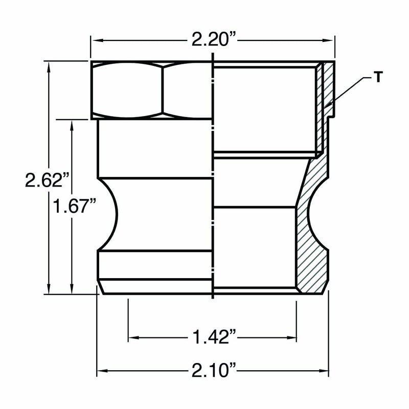 Gloxco Poly Cam Lock Fitting, Type A, 1-1/2" Male Camlock x 1-1/2" Female NPT, Each - Image 2