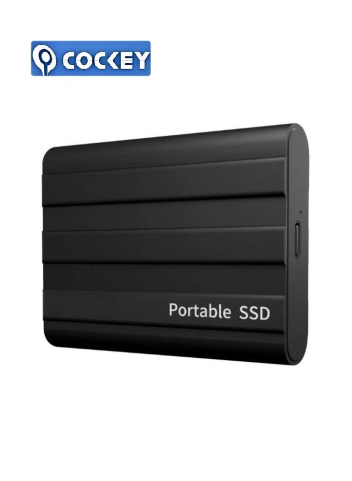 كوكي محرك أقراص خارجي محمول سعة 2 تيرابايت نقل بيانات عالي السرعة بسعة 200 جيجابايت محرك أقراص احتياطي يدعم تخزين ونقل البيانات محرك أقراص خارجي محمول صغير للحالة الصلبة للكمبيوتر الشخصي/المحمول/الهاتف المحمول، إلخ (طراز أسود) - Image 1