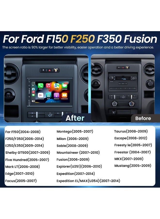 Vierex Fit Ford Car Stereo Screen Universal Ford Screen For ford F150 ford Explorer ford mustang Expedition/MAX Edge Taurus Escape With Apple Carplay Android Auto Wireless WiFi DSP (2+32GB 4CORE) - Image 3