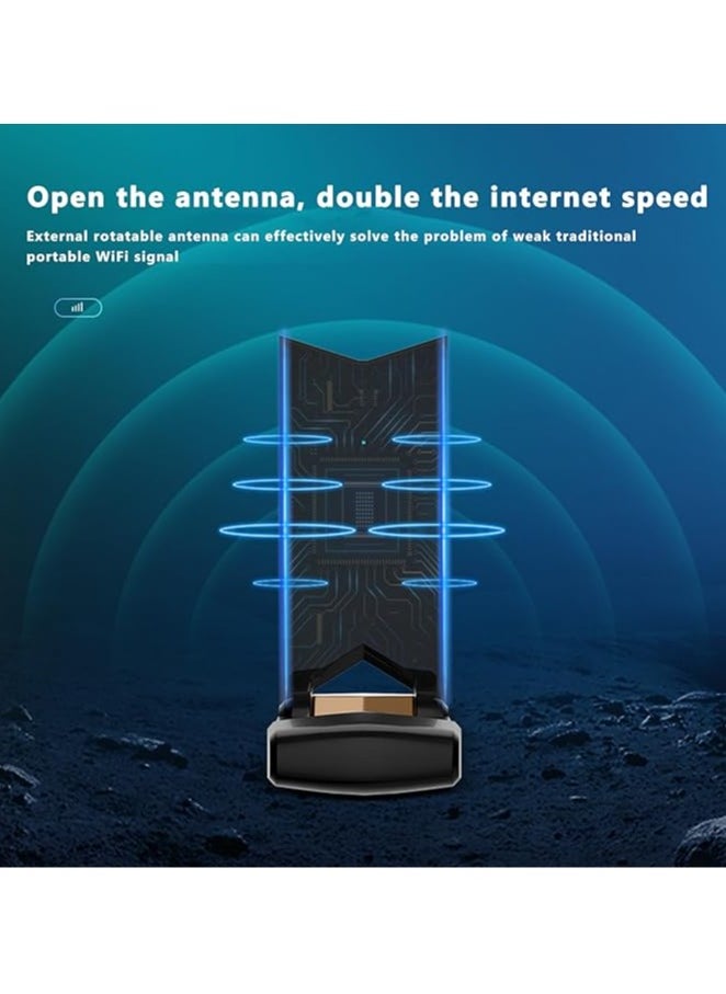 General - 4G LTE USB Modem Dongle Router with Wi-Fi Access Point, 4G Modem Wireless WiFi Hotspot Router, SIM Card Slot Unlock for PC Desktop Laptop Tablet - Image 1