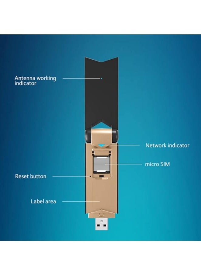 General - 4G LTE USB Modem Dongle Router with Wi-Fi Access Point, 4G Modem Wireless WiFi Hotspot Router, SIM Card Slot Unlock for PC Desktop Laptop Tablet - Image 1