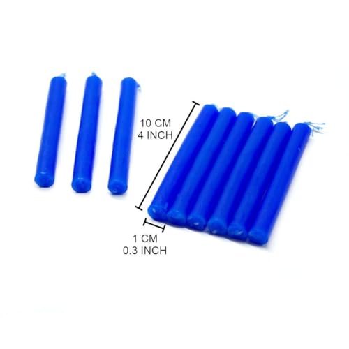Vrinda® Set of 20-4" Mini Chime Ritual Spell Unscented Taper Candles – Ideal for Chime/Altar/Spell Work (Blue) - Image 2