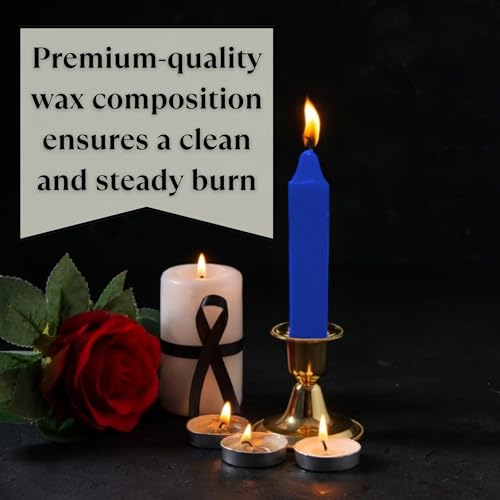 Vrinda® Set of 20-4" Mini Chime Ritual Spell Unscented Taper Candles – Ideal for Chime/Altar/Spell Work (Blue) - Image 5