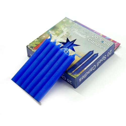 Vrinda® Set of 20-4" Mini Chime Ritual Spell Unscented Taper Candles – Ideal for Chime/Altar/Spell Work (Blue) - Image 1