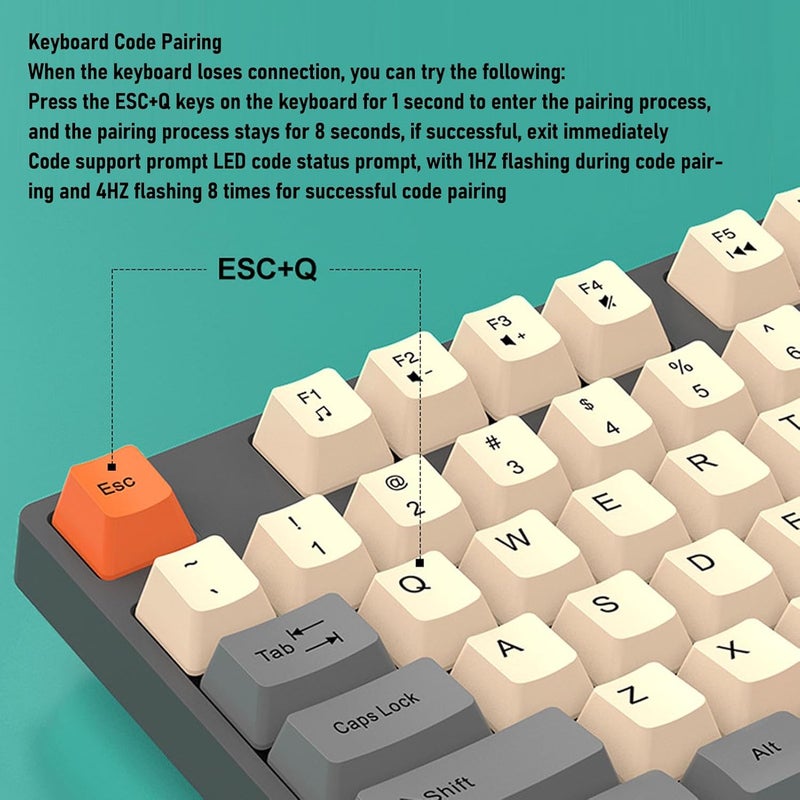 Wireless Keyboard and Mouse Combo, 2.4G Rechargeable Quiet Compact 104 Keys Keyboard with 4 Keys Mouse, with Comfortable Palm Rest and USB Receiver, for PC Laptop Notebook (Type 2) - Image 5