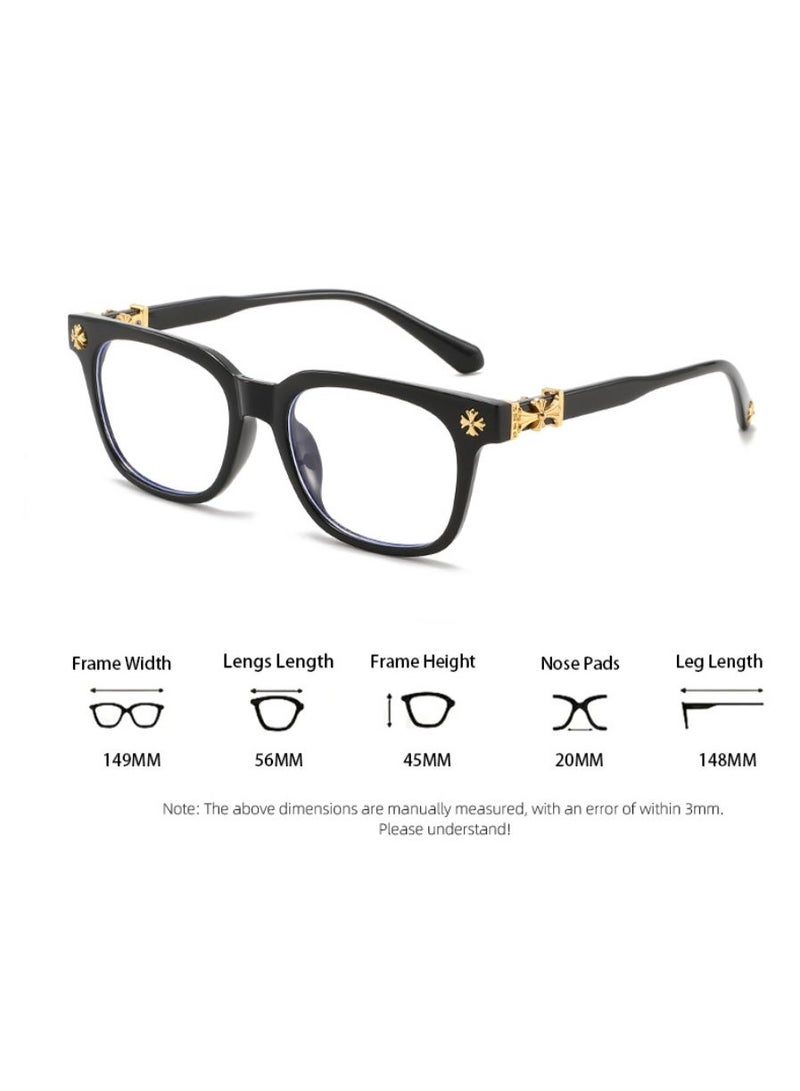 Classic Clear Lens Glasses, Eyeglasses for Men and Women, Thick Square Frame Eyewear - Image 1