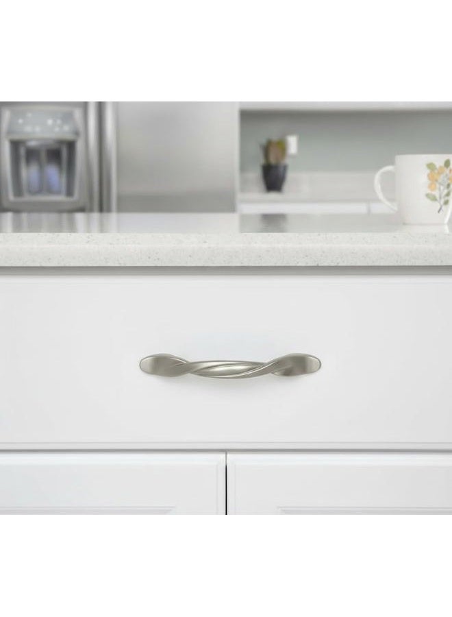 Cosmas 9009SN Satin Nickel Twist Cabinet Knobs Hardware Handle Pull - 3'' Hole Centers, 10 Pack - Image 2