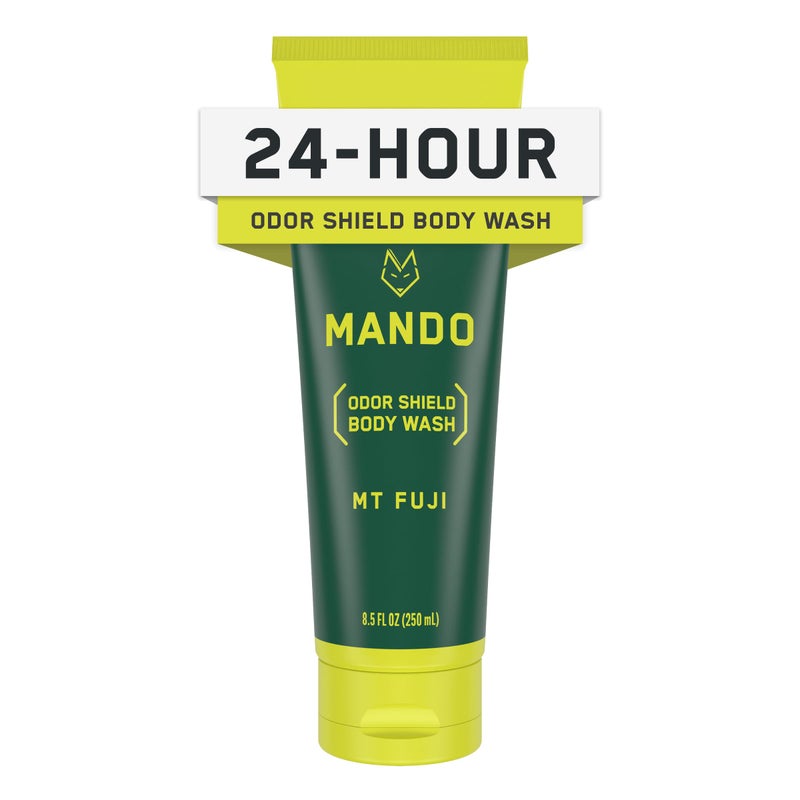 Mando Odor Shield Body Wash - 24 Hour Control - Removes Odor Better than Soap - SLS and Paraben Free, Skin Safe - 8.5 Ounce (Mt Fuji) - Image 1