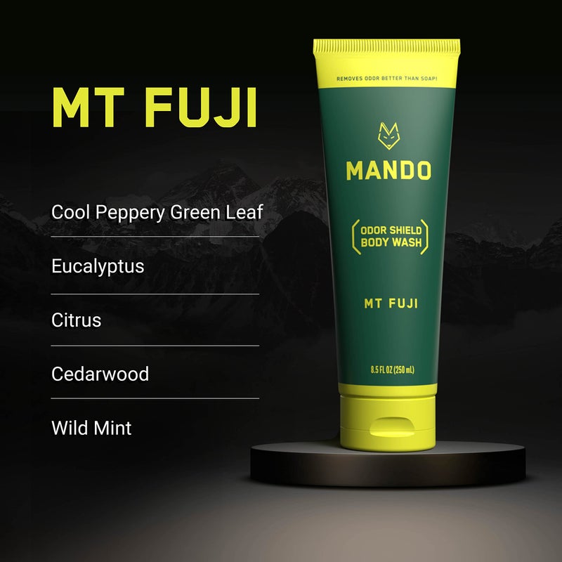 Mando Odor Shield Body Wash - 24 Hour Control - Removes Odor Better than Soap - SLS and Paraben Free, Skin Safe - 8.5 Ounce (Mt Fuji) - Image 3