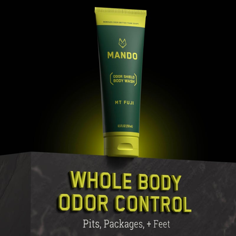 Mando Odor Shield Body Wash - 24 Hour Control - Removes Odor Better than Soap - SLS and Paraben Free, Skin Safe - 8.5 Ounce (Mt Fuji) - Image 5