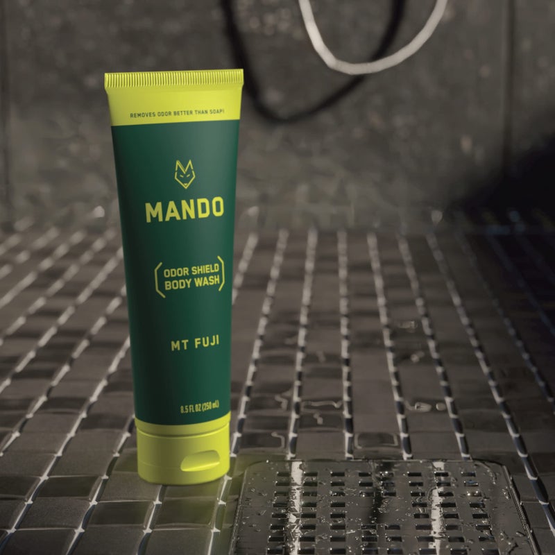 Mando Odor Shield Body Wash - 24 Hour Control - Removes Odor Better than Soap - SLS and Paraben Free, Skin Safe - 8.5 Ounce (Mt Fuji) - Image 4