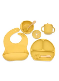 DUNISO Silicone Baby Feeding Set in Pumpkin Style Includes Non-BPA Suction Plate with Divider, Suction Bowl, Pocket Bib, Cup Lid, Spoon, Fork, Plate Lid and Sippy Cup  - Image 3