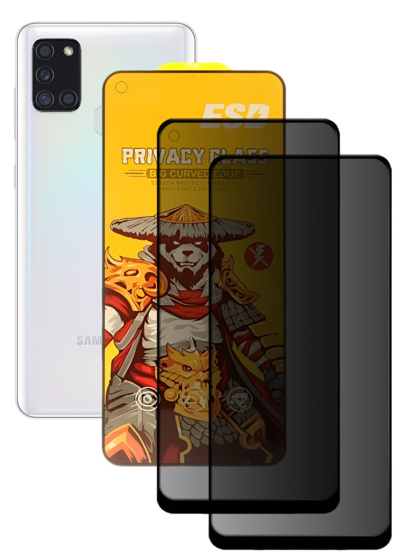 ESD 2 Pieces Tempered Dustproof Privacy Glass Screen Protector Compatible For Samsung Galaxy A21s - Image 1
