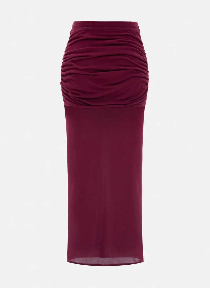 Lichi Jersey midi skirt with draped hips