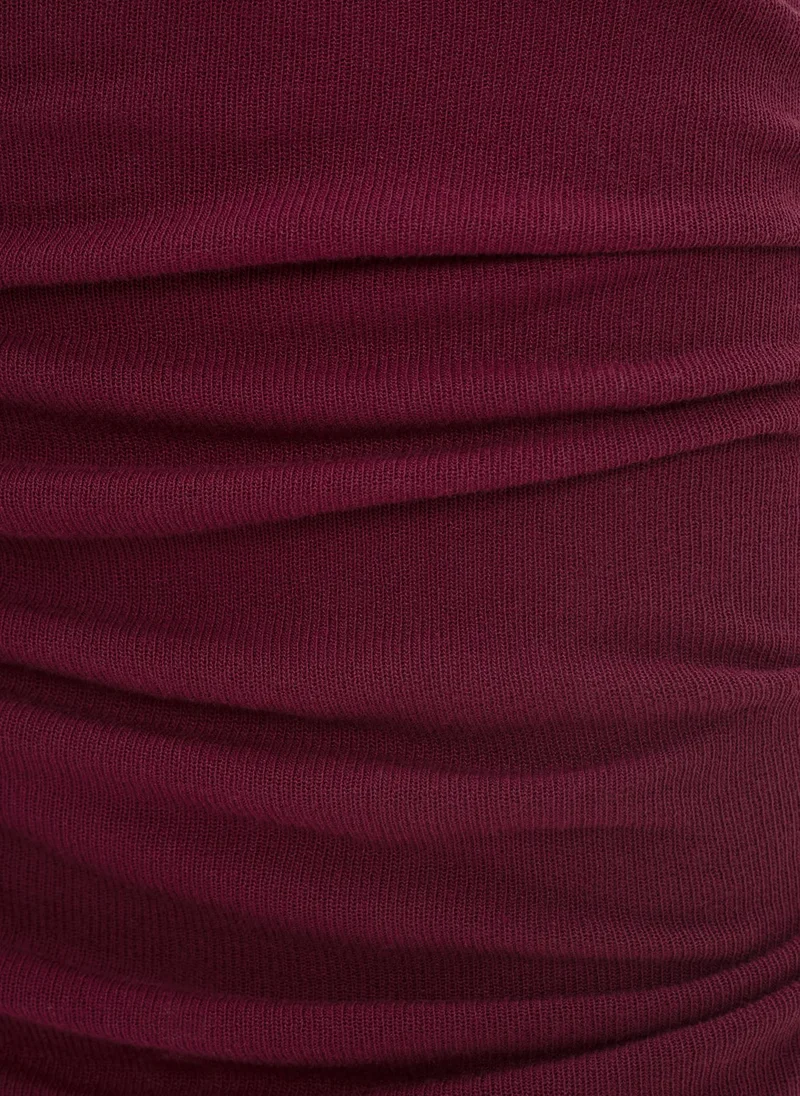 Lichi Jersey midi skirt with draped hips
