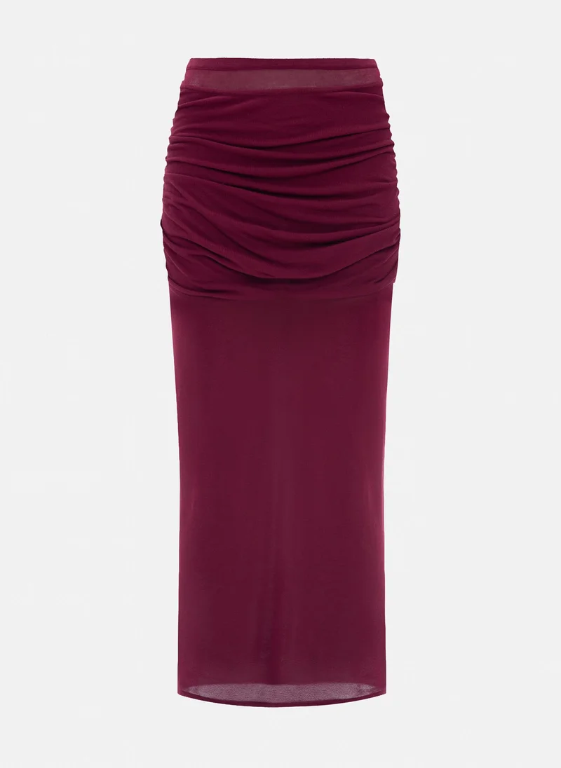 ليتشي تنورة ميدي من الجيرسي مع أرداف منسدلة