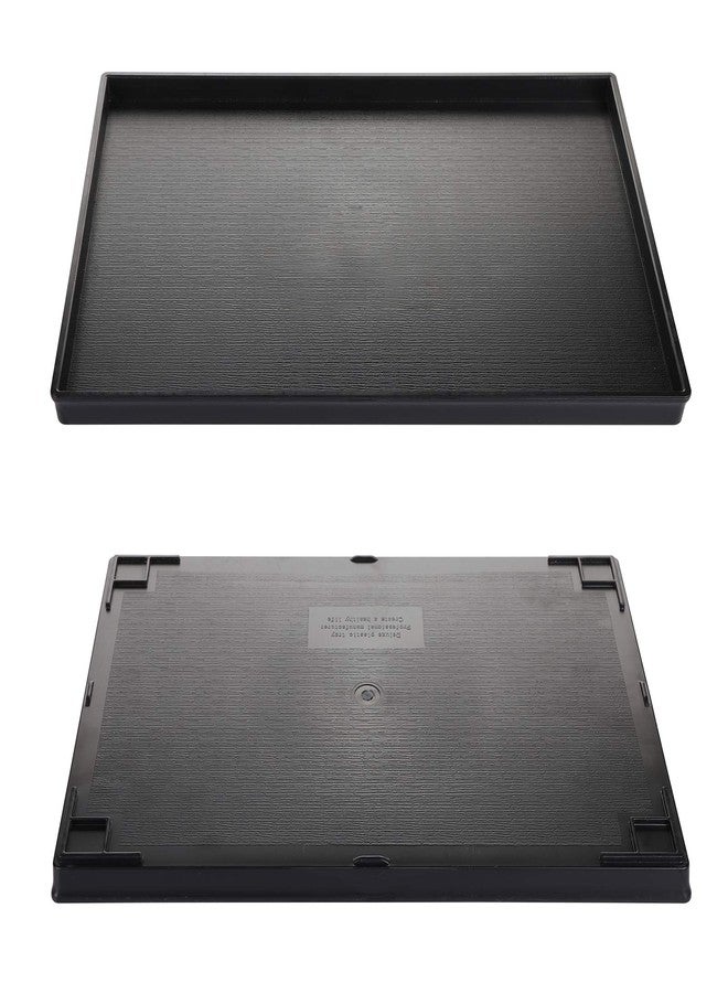 Cedilis 2 Pack Black Rectangular Serving Trays, Non-Slip Multi-Purpose Plastic Cafeteria Tray for Coffee Table, Kitchen, Parties - Image 4