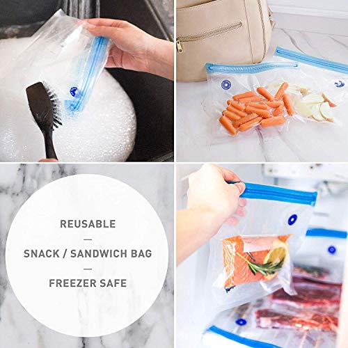 OUII Sous Vide Bags for Joule and Anova Cookers - 15 Reusable BPA-Free Sous Vide Bags with Vacuum Hand Pump in Various Sizes -Vacuum Sealer Bags Food Storage Freezer Safe - Fits Any Sous Vide Machine - Image 4