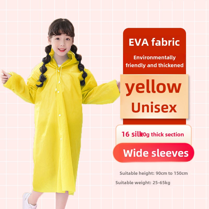 Generic Adult Non-Disposable Thick Fashion Raincoat Yellow children's wide mouth "90g 16 Silk thickening]