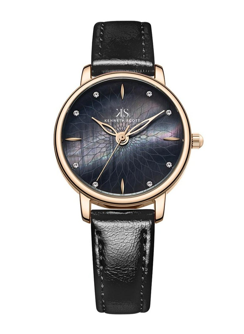 KENNETH SCOTT Kenneth Scott Women's Analog Black Dial Watch - K22524-KLBMB  - Image 1