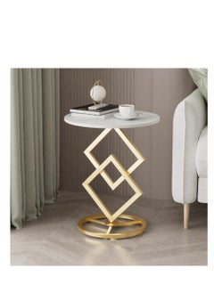 Golden Modern Creative Design, Sofa, Corner, Bedside, Coffee Table for living room bedroom Indoor and Out door Side table with Metal Frame  - Image 1