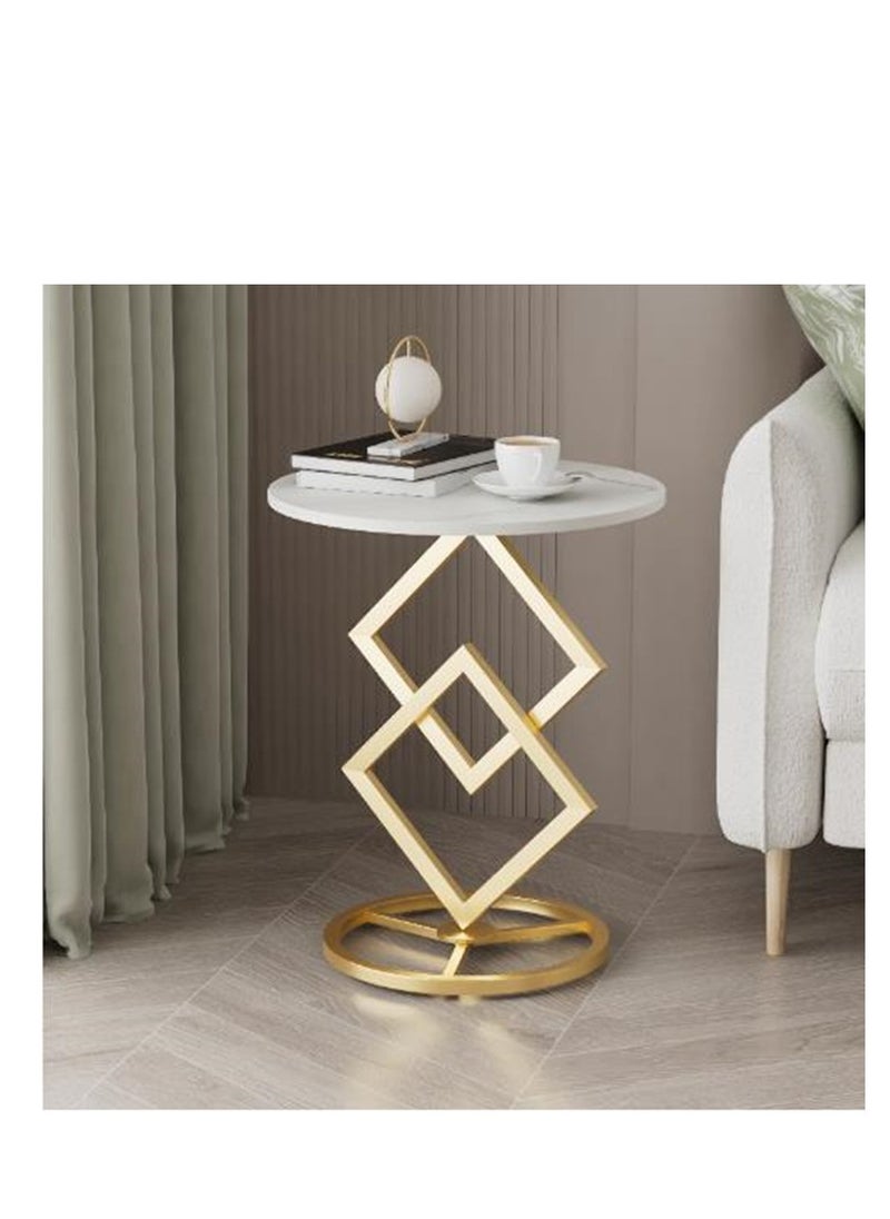Golden Modern Creative Design, Sofa, Corner, Bedside, Coffee Table for living room bedroom Indoor and Out door Side table with Metal Frame  - Image 1