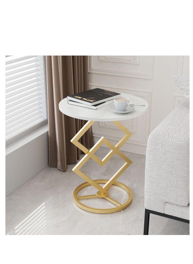 Golden Modern Creative Design, Sofa, Corner, Bedside, Coffee Table for living room bedroom Indoor and Out door Side table with Metal Frame  - Image 2