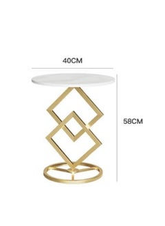 Golden Modern Creative Design, Sofa, Corner, Bedside, Coffee Table for living room bedroom Indoor and Out door Side table with Metal Frame  - Image 5