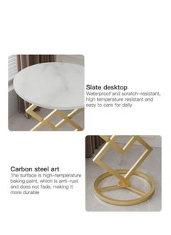Golden Modern Creative Design, Sofa, Corner, Bedside, Coffee Table for living room bedroom Indoor and Out door Side table with Metal Frame  - Image 3