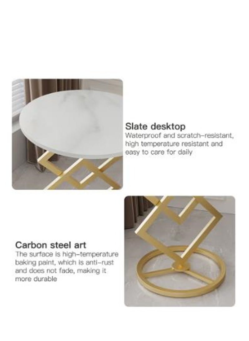 Golden Modern Creative Design, Sofa, Corner, Bedside, Coffee Table for living room bedroom Indoor and Out door Side table with Metal Frame  - Image 3