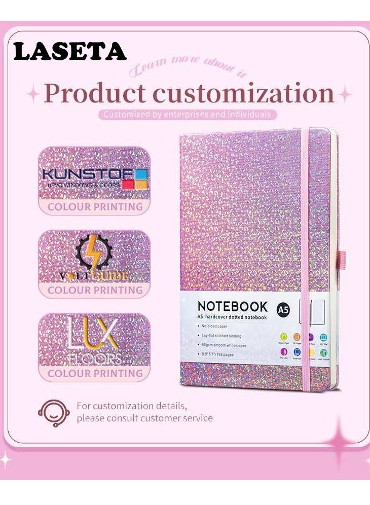 Laseta دفتر ملاحظات A5 بحجم مضغوط مع غلاف صلب، 192 صفحة باللون الأزرق - Image 4