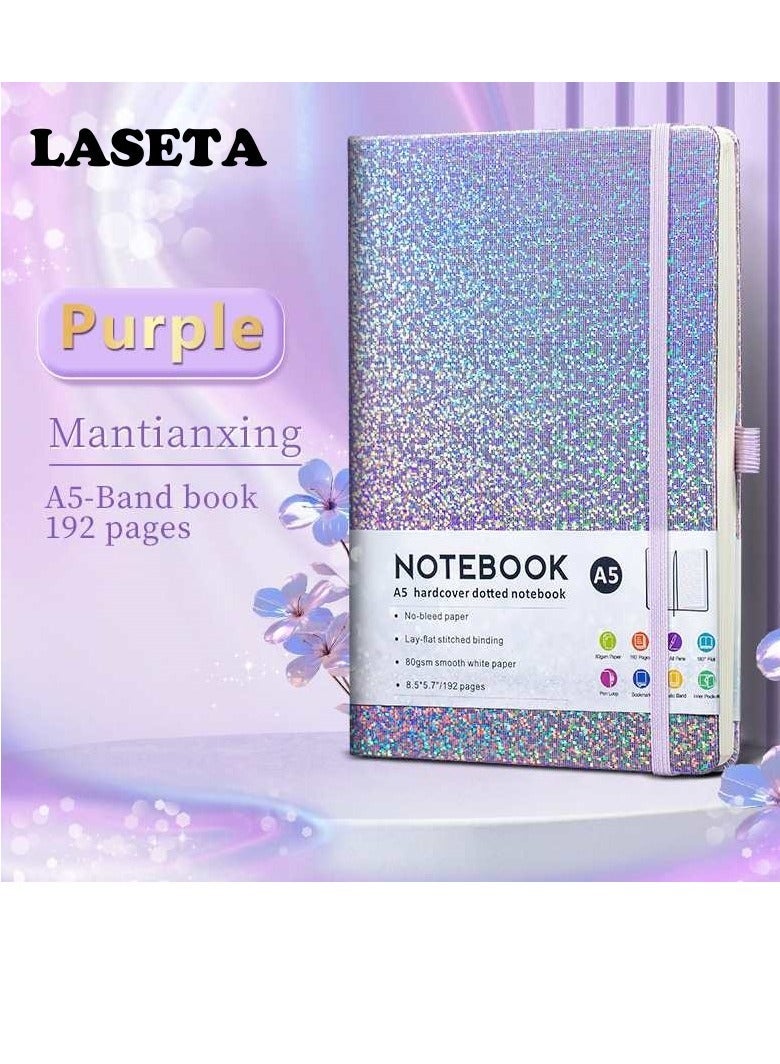 Laseta دفتر ملاحظات A5 بحجم مضغوط مع غلاف صلب، 192 صفحة باللون الأزرق - Image 1