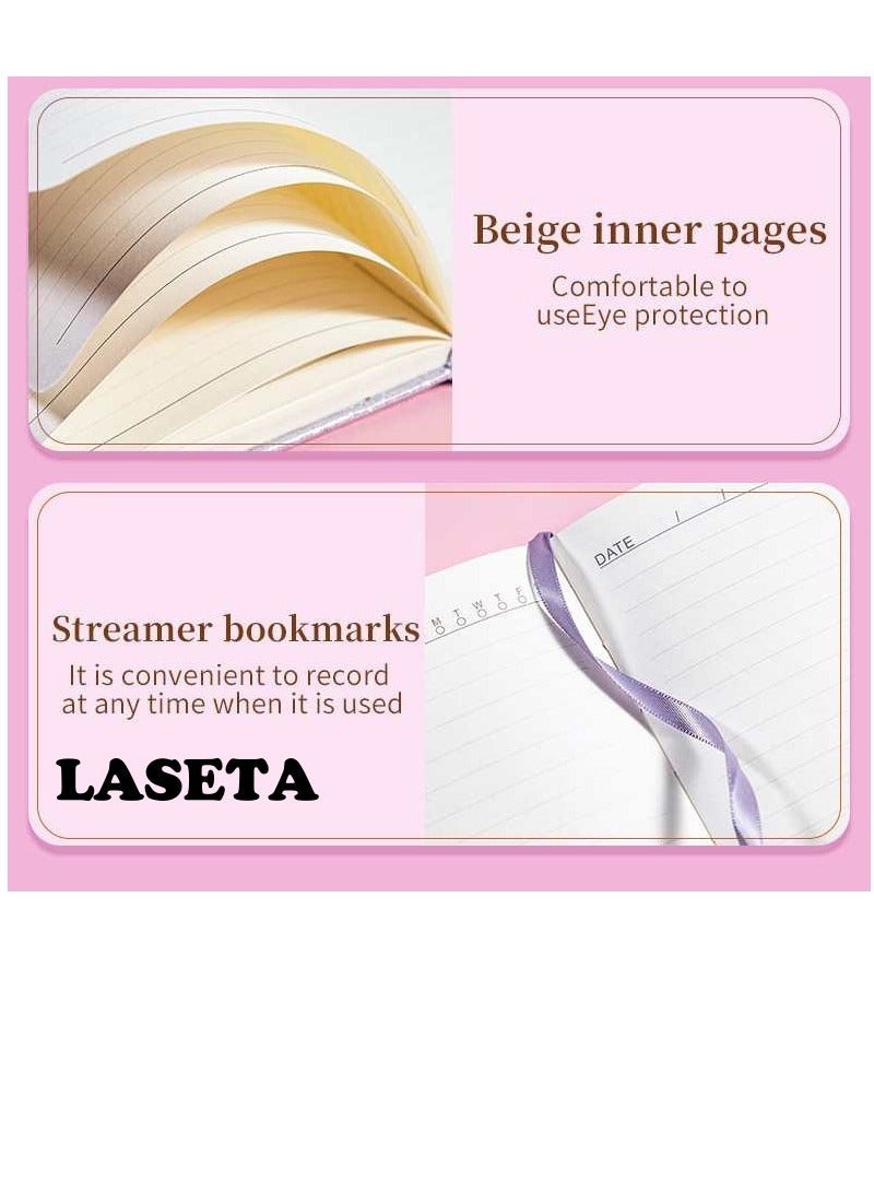 Laseta دفتر ملاحظات A5 بحجم مضغوط مع غلاف صلب، 192 صفحة باللون الأزرق - Image 2