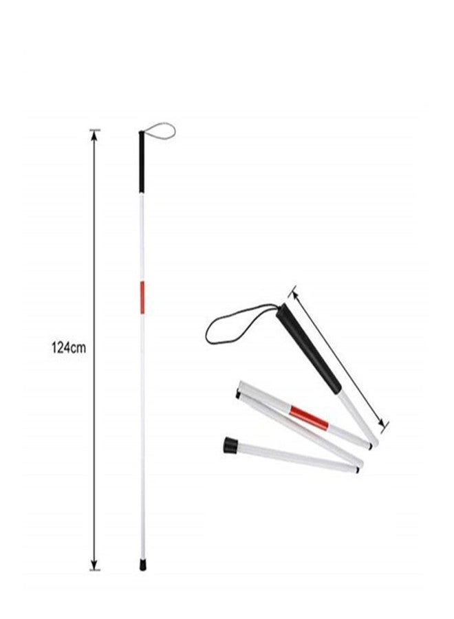 Dr. Care Folding Blind Cane Reflective Red Folding Walking Stick for Vision Impaired and Blind People - Image 5
