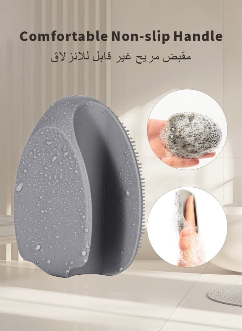 يدمال فرشاة تنظيف الوجه من السيليكون لتنظيف عميق للبشرة ، رمادي - Image 5