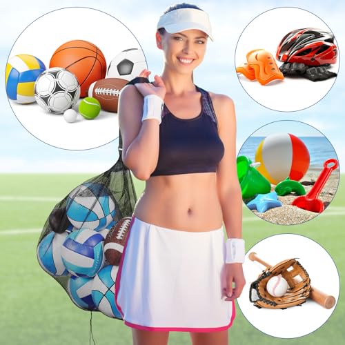 Shappy 4 Pack Extra Large Sports Ball Bag 30 x 40 Inches Mesh Soccer Basketball Bags Large Mesh Pouch with Adjustable Shoulder Strap for Football Volleyball Gym Sports Equipment - Image 5