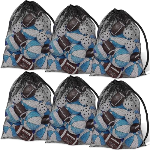 Shappy 4 Pack Extra Large Sports Ball Bag 30 x 40 Inches Mesh Soccer Basketball Bags Large Mesh Pouch with Adjustable Shoulder Strap for Football Volleyball Gym Sports Equipment - Image 1