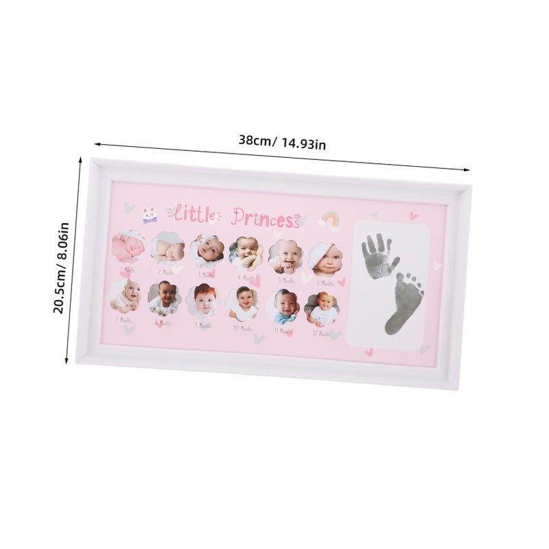 Baby Handprint Footprint Photo Frame Milestone Keepsake Nursery Decor Picture Frame Kit - Image 3