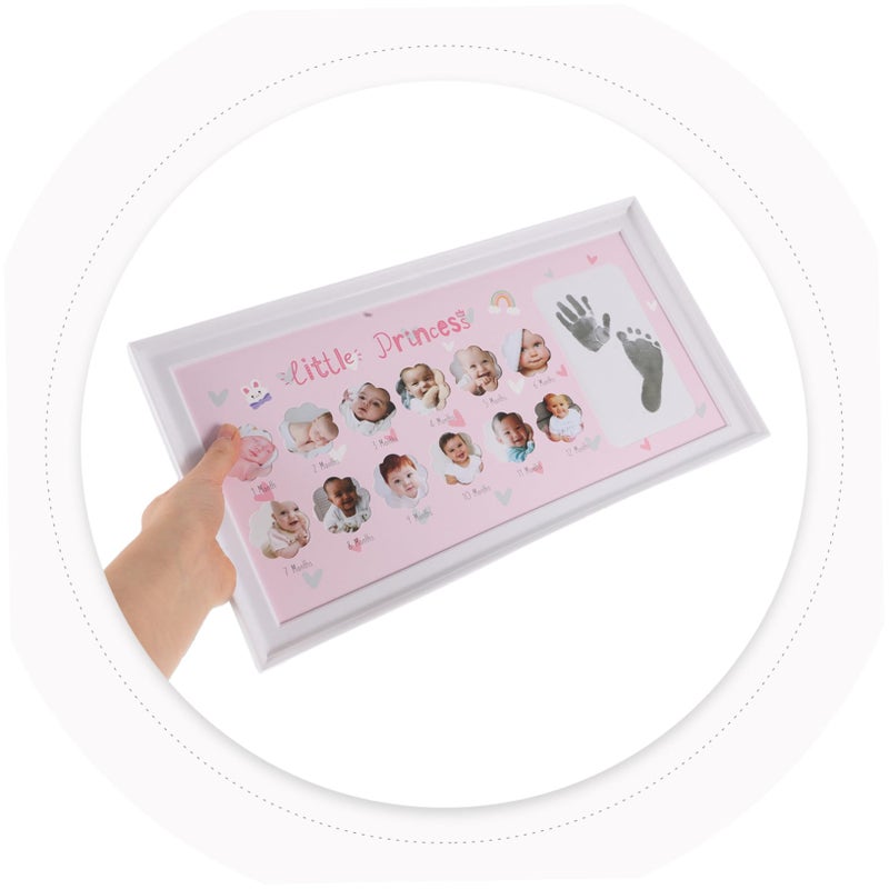 Baby Handprint Footprint Photo Frame Milestone Keepsake Nursery Decor Picture Frame Kit - Image 4