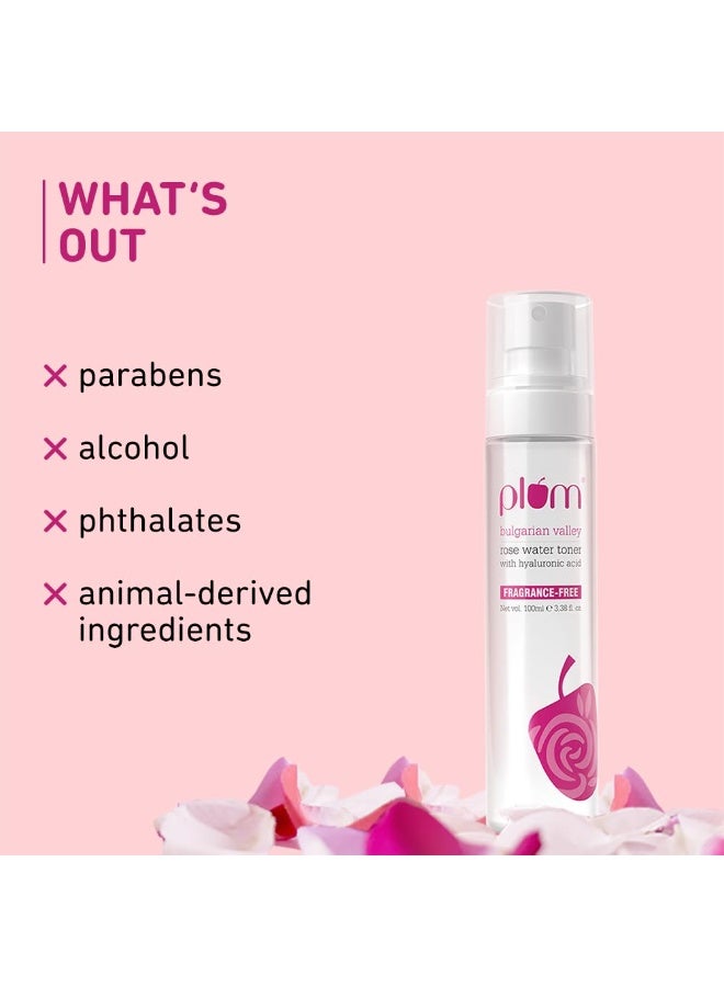 Plum Valley Rose water Toner For Face With Hyaluronic Acid and Bulgarian Rose Extracts Tightens Pores Instantly Hydrates  Balances pH Levels  Non Drying  Soft Spray Format All Skin types 100 ml - Image 5