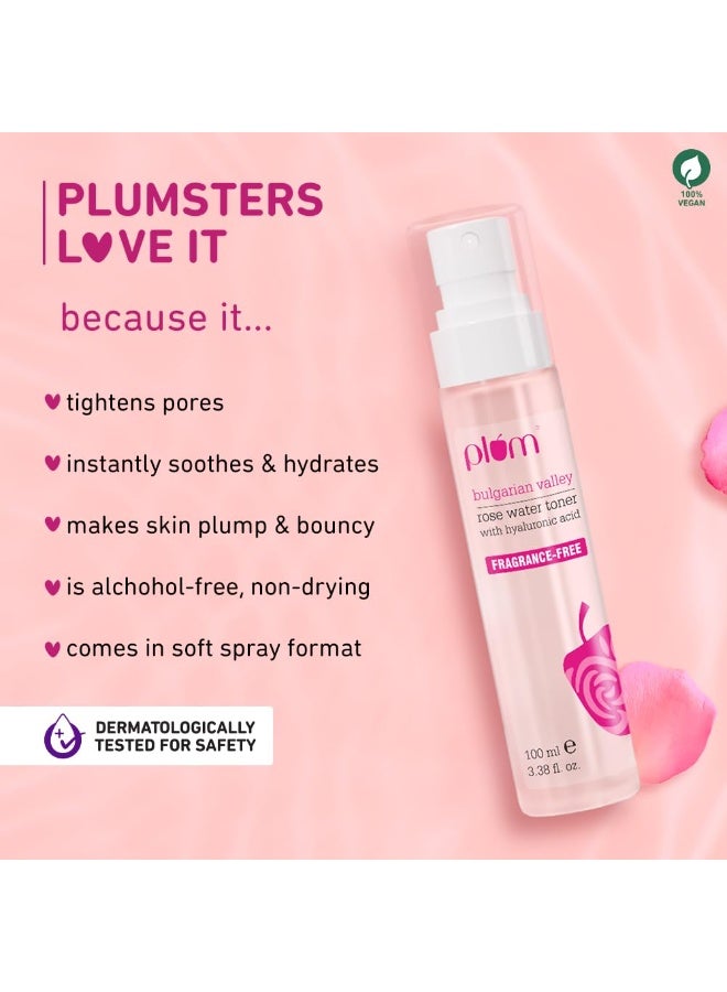 Plum Valley Rose water Toner For Face With Hyaluronic Acid and Bulgarian Rose Extracts Tightens Pores Instantly Hydrates  Balances pH Levels  Non Drying  Soft Spray Format All Skin types 100 ml - Image 4