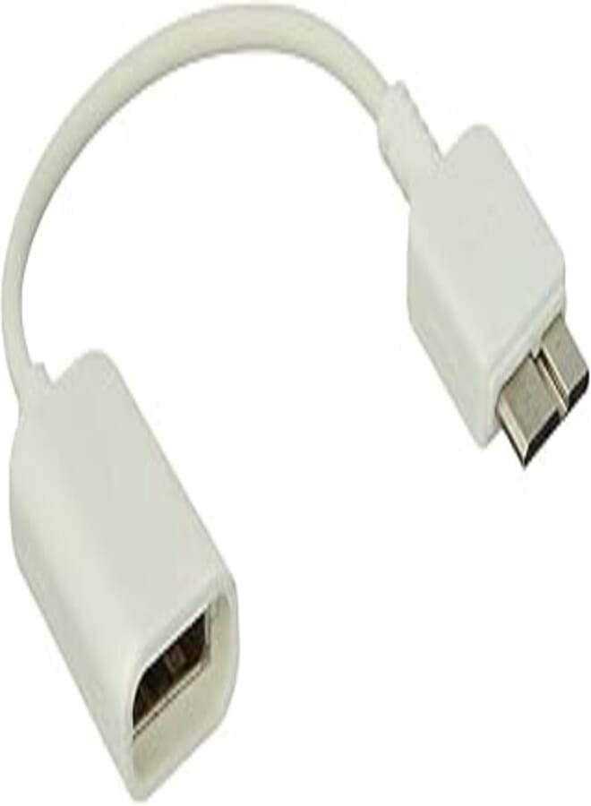 Female USB to Micro USB 3 Cable - White