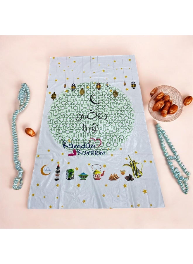 Waterproof plastic tablecloth, suitable for Islamic occasions such as Eid al-Fitr and Ramadan, multi-colored. - Image 3
