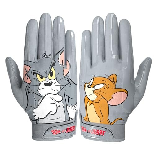 Phenom Elite Tom and Jerry Football Gloves – VPS1 Receiver Gloves, VaporStick™ Grip, Lightweight VaporDri™ Material, Ergonomic Fit, Reinforced Stitching, (Small) - Image 1