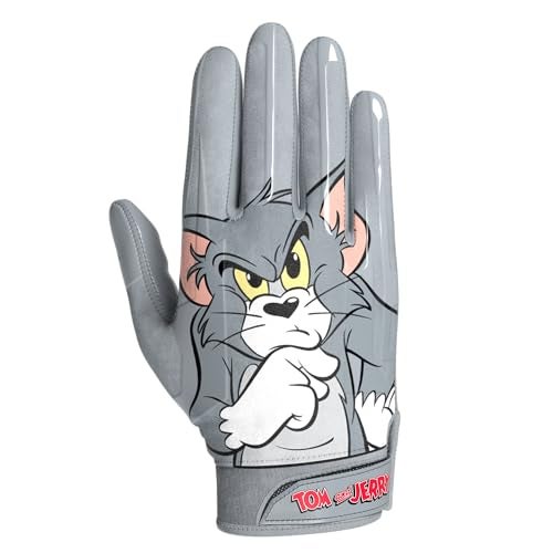 Phenom Elite Tom and Jerry Football Gloves – VPS1 Receiver Gloves, VaporStick™ Grip, Lightweight VaporDri™ Material, Ergonomic Fit, Reinforced Stitching, (Small) - Image 3