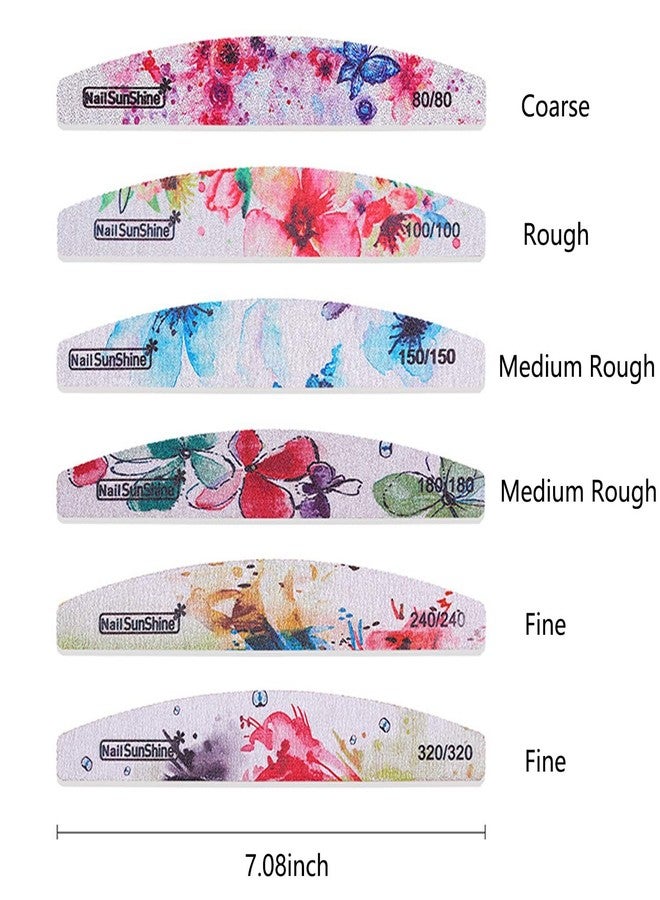 EBANKU 6 PCS Different Grit Nail Files and Buffers, Flower Pattern Emery Board (80-320 Grit) Professional Manicure Tools for Home and Salon Use - Image 4