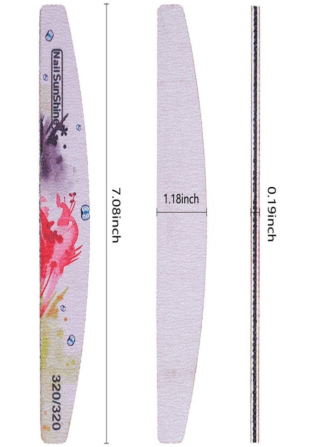 EBANKU 6 PCS Different Grit Nail Files and Buffers, Flower Pattern Emery Board (80-320 Grit) Professional Manicure Tools for Home and Salon Use - Image 2