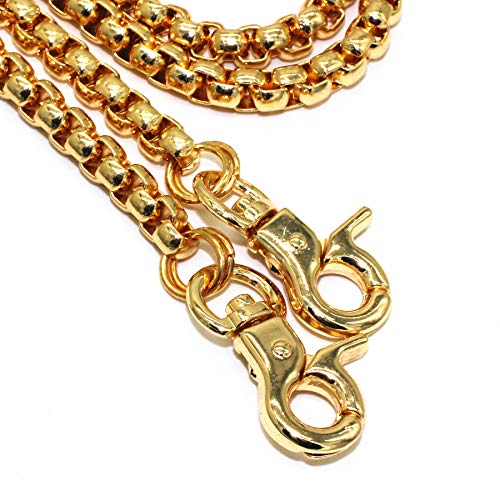 Model Worker Iron Box Chain Strap Handbag Chains Purse Chain Straps Shoulder Cross Body Replacement Straps with Metal Buckles (Gold, 47") - Image 1