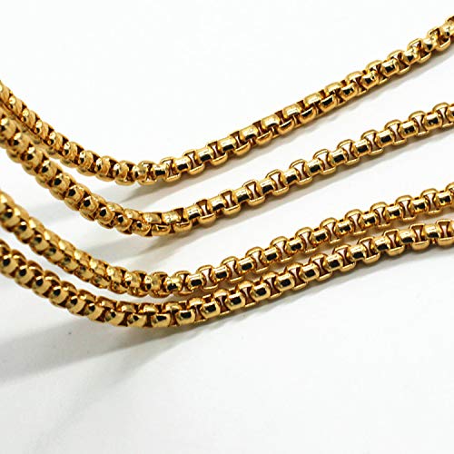 Model Worker Iron Box Chain Strap Handbag Chains Purse Chain Straps Shoulder Cross Body Replacement Straps with Metal Buckles (Gold, 47") - Image 2
