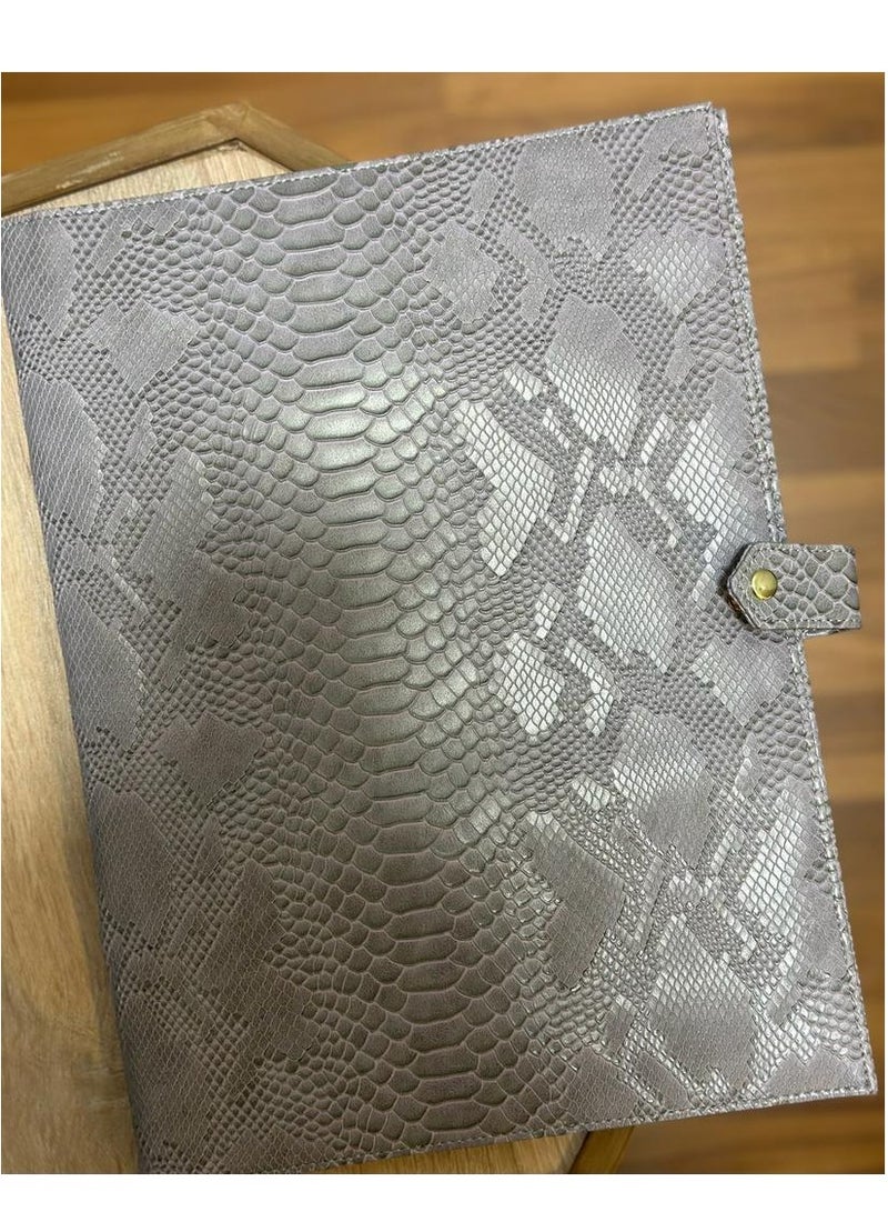 Pouch Bag, For daily Use, can carry the iPad, laptop, phone, important Documents, and all Your Cards, Leather, Gray  - Image 4